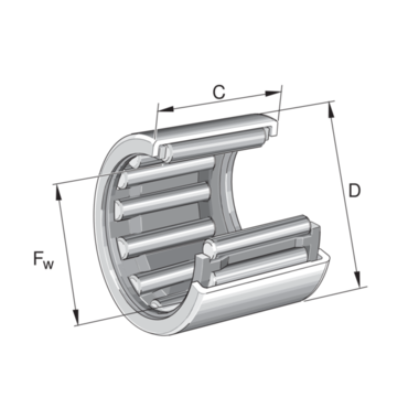 Drawn cup needle roller bearing open end caged Double row Open Series: HK